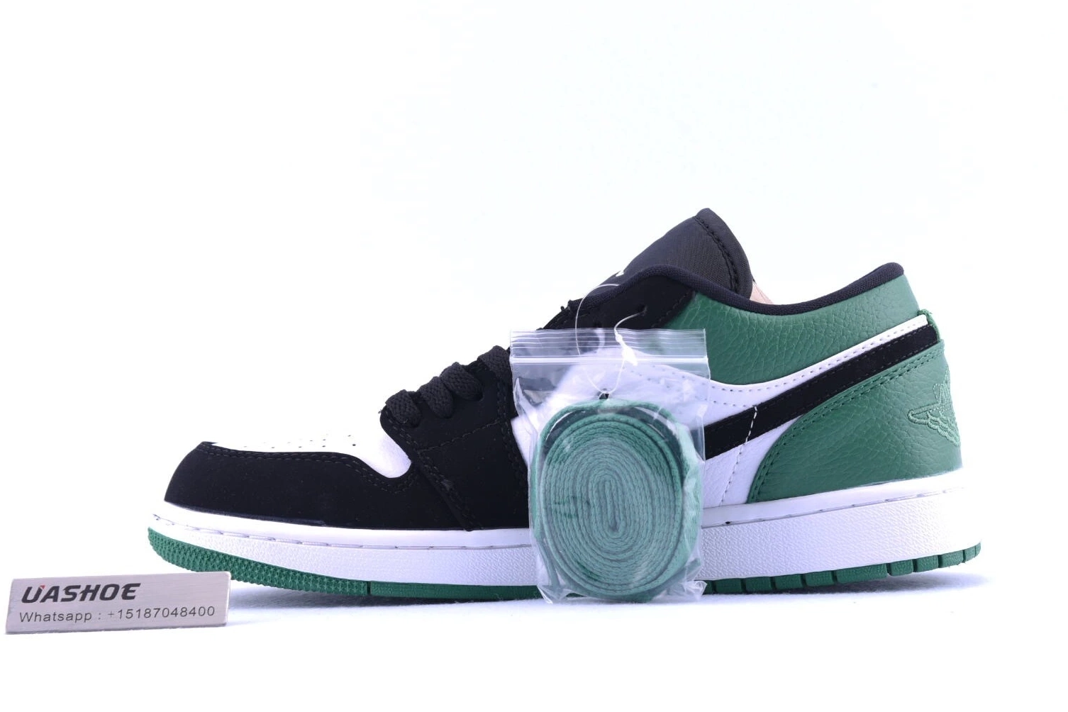 553558-113 Mystic Jordan 1 White Low  Black Green 1208